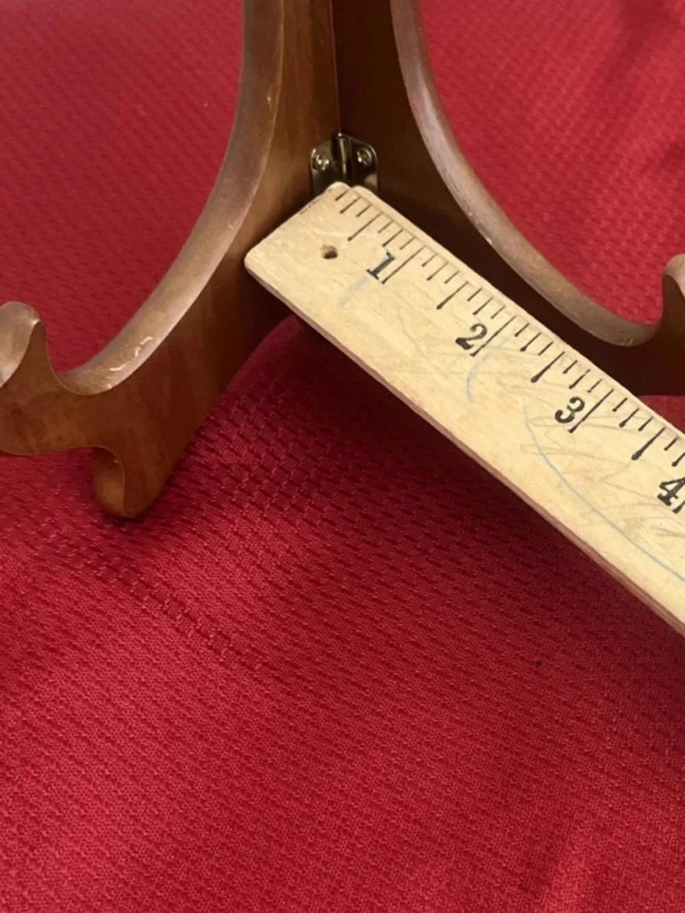 Lot 3 Wooden Hinged Plate Holders Stands Easels - Picture 9 of 10